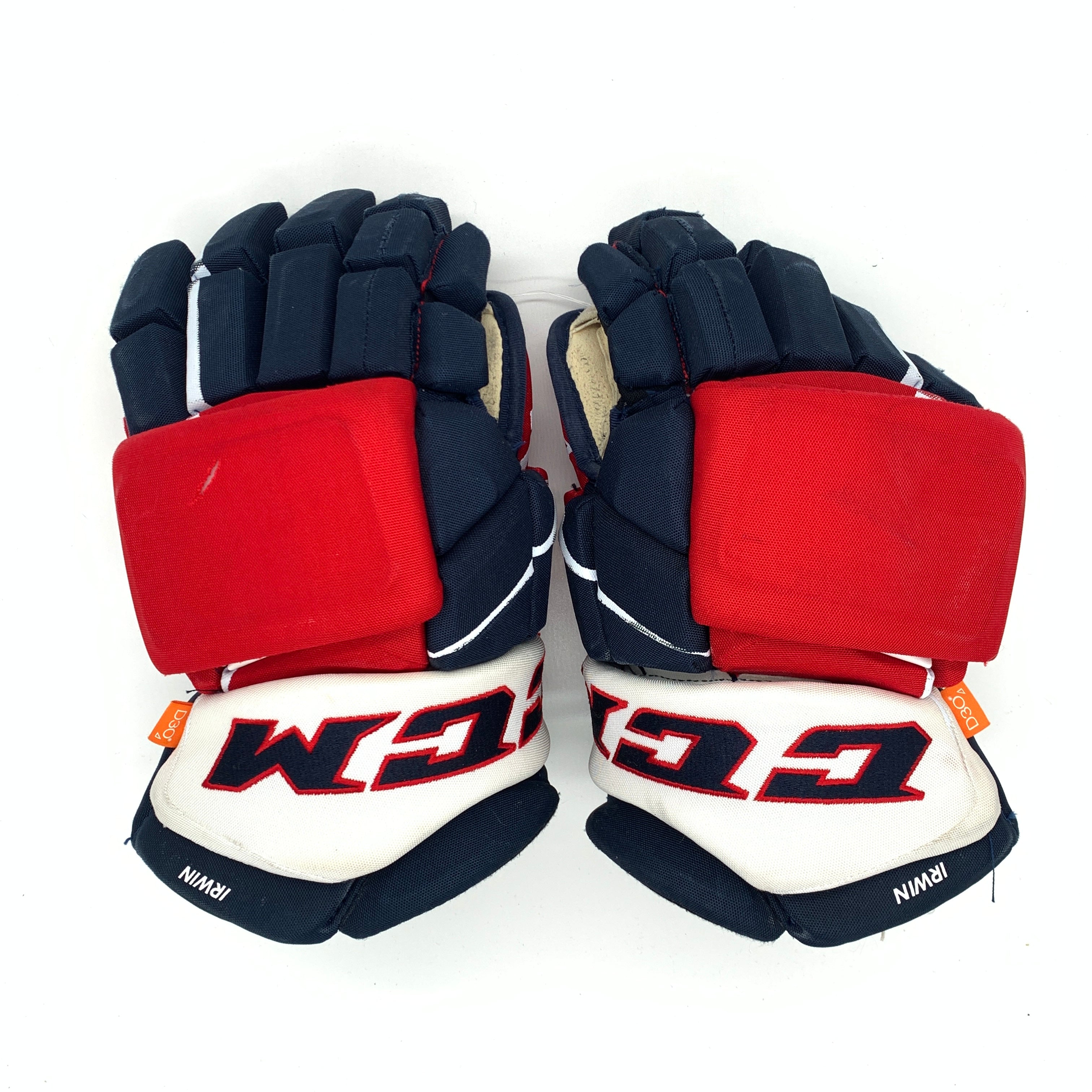 CCM HGJS - Gant d'occasion NHL Pro Stock - Capitals de Washington - Matt Irwin (bleu marine/rouge/blanc)